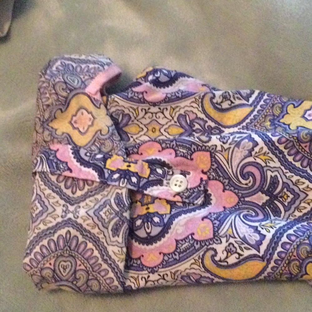 Talbot Multi Colored Print Button Front Blouse. S… - image 2